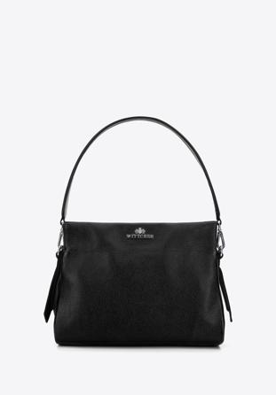 Women's soft leather handbag, black, 95-4E-022-1, Photo 1
