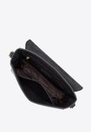 Damska torebka skórzana na ozdobnym łańcuchu, czarny, 95-4E-617-9, Zdjęcie 4