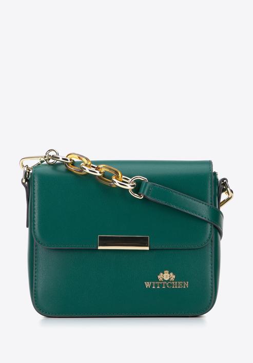 Leather handbag, green, 95-4E-618-7, Photo 1