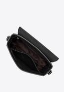 Damska torebka skórzana na ozdobnym łańcuchu mała, czarny, 95-4E-618-7, Zdjęcie 4