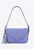 Leather quilted flap bag with tassel detail, light violet, 95-4E-620-V, Photo 1