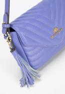 Leather quilted flap bag with tassel detail, light violet, 95-4E-620-V, Photo 4