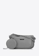 Leather multi-pouch cross body bag, grey, 29-4E-011-11, Photo 1