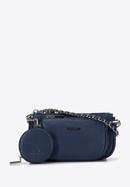 Leather multi-pouch cross body bag, navy blue, 29-4E-011-N, Photo 1