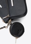 Leather multi-pouch cross body bag, black-gold, 29-4E-011-3, Photo 4