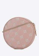 Round embroidered leather handbag, light pink, 96-4E-016-P, Photo 2