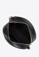 Damska torebka skórzana z haftowanym monogramem okrągła, czarny, 96-4E-016-1, Zdjęcie 3