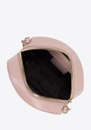 Round embroidered leather handbag, light pink, 96-4E-016-P, Photo 3