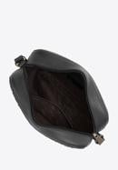 Damska torebka skórzana z plecionką na przodzie, czarny, 97-4E-023-3, Zdjęcie 3