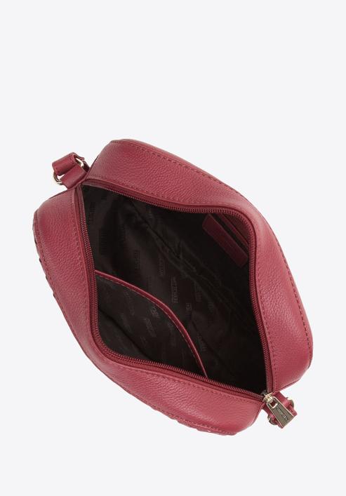 Women's leather woven handbag, cherry, 97-4E-023-3, Photo 3