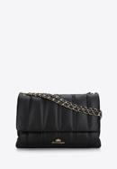 Women's quilted leather flap bag, black, 97-4E-028-9, Photo 1