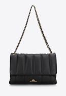 Women's quilted leather flap bag, black, 97-4E-028-9, Photo 2