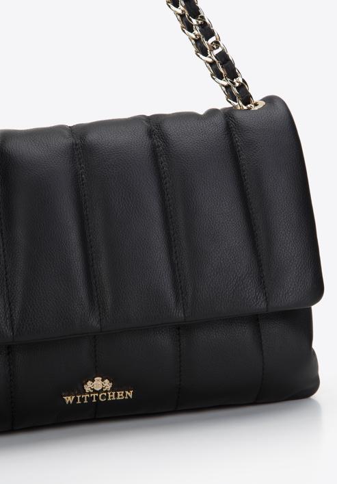 Women's quilted leather flap bag, black, 97-4E-028-9, Photo 5