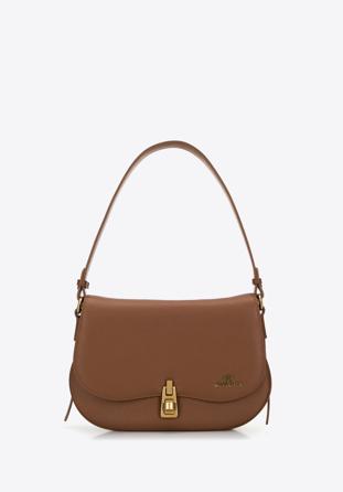 Women's leather crossbody bag, brown, 98-4E-215-5, Photo 1