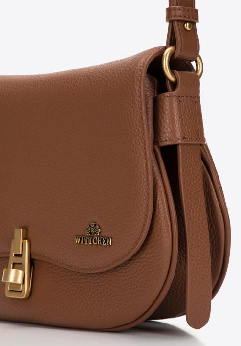 Women's leather crossbody bag, brown, 98-4E-215-1, Photo 4