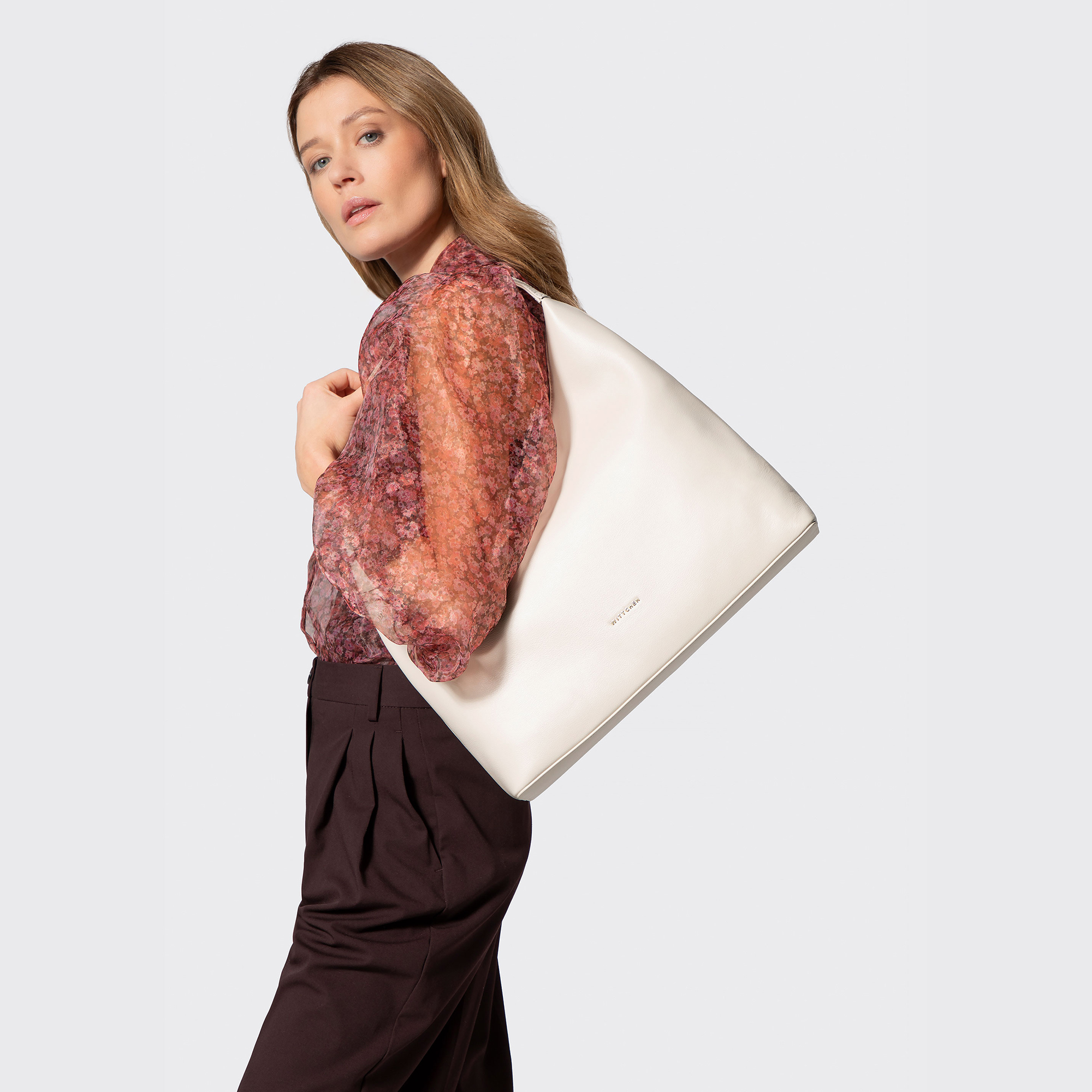 Krémová dámska shopper kabelka Wittchen z imitácie kože s elegantným vzhľadom, Vyberte variant krémová