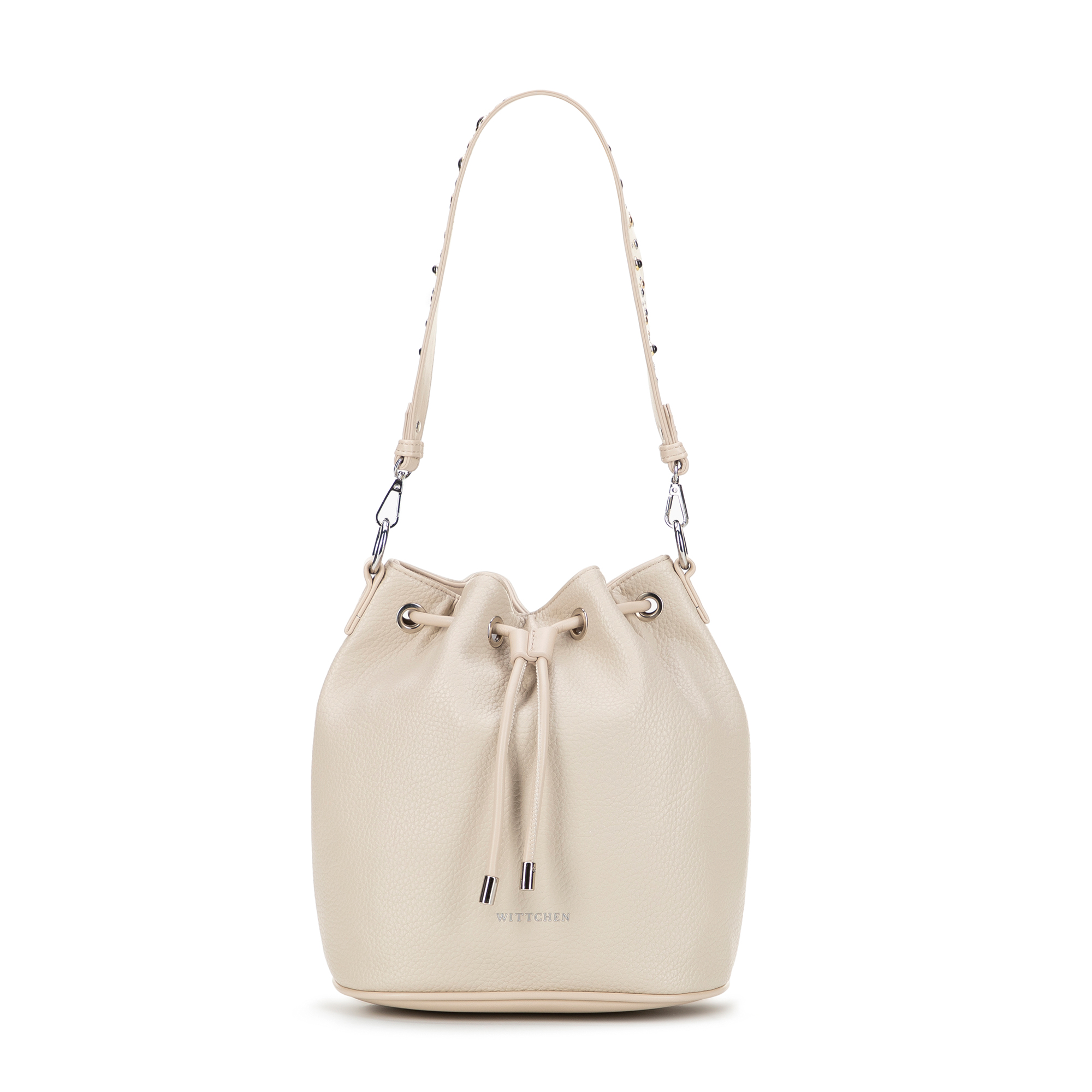 Krémová dámska crossbody kabelka Wittchen z imitácie kože s čistým vzhľadom, Vyberte variant krémová