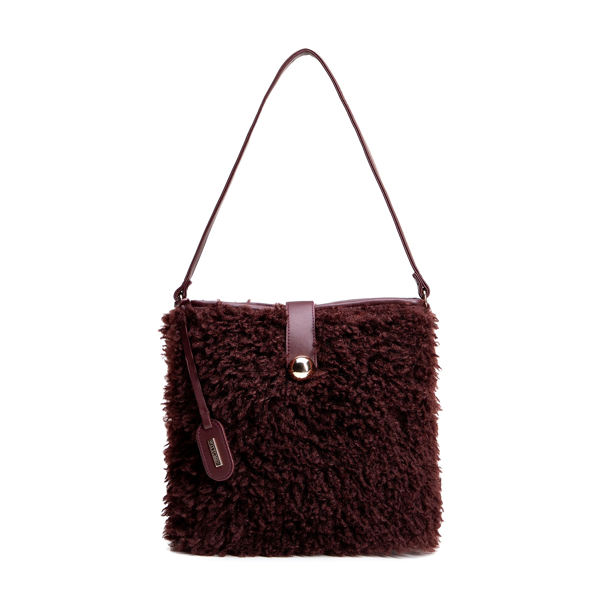 Dámska kabelka „vak“ s kožušinovým efektom a štýlovými detailmi