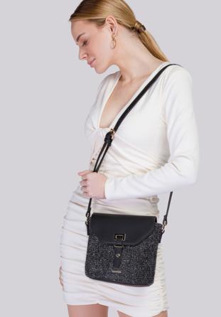 Women's braided handbag, black, 94-4Y-627-1, Photo 1