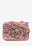 Sequin chain clutch strap bag, pink, 98-4Y-023-S, Photo 1