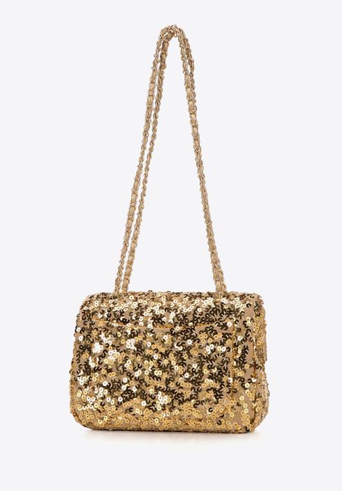 Sequin chain clutch strap bag, gold, 98-4Y-023-S, Photo 3