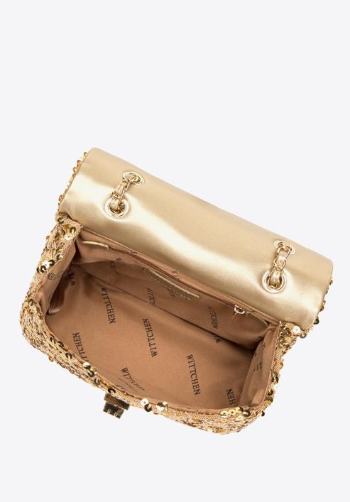 Sequin chain clutch strap bag, gold, 98-4Y-023-P, Photo 4