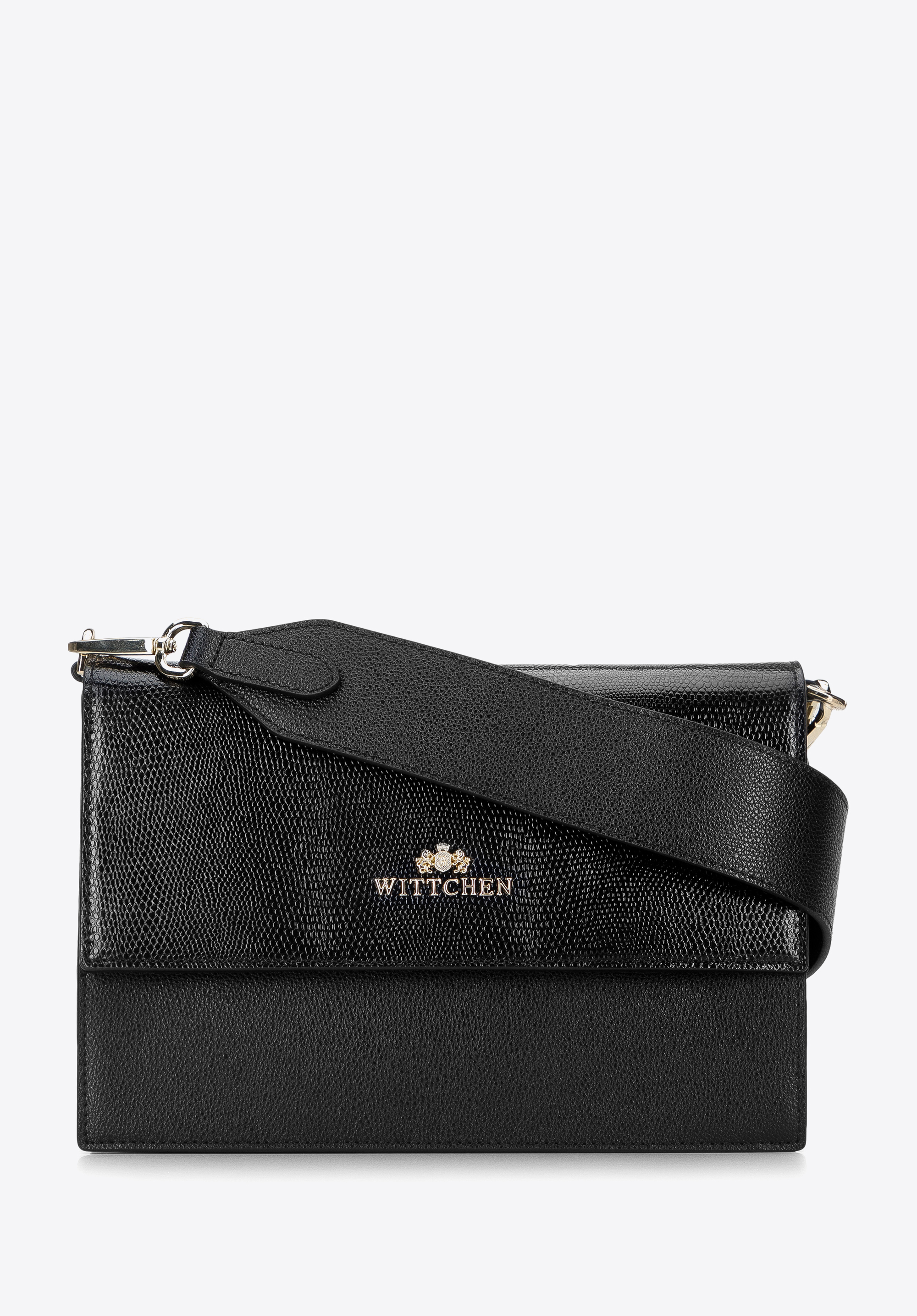 Women's leather flap bag, black, 96-4E-603-1, Photo 1