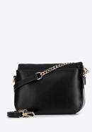 Leather handbag with flap with hidden pocket, black, 95-4E-649-7, Photo 2