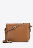 Leather handbag with flap with hidden pocket, brown, 95-4E-649-7, Photo 2