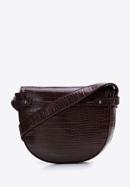 Croc print saddle clutch bag, dark brown, 97-4Y-770-5, Photo 2