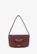 Women's flap bag with chain strap detail, burgundy, 95-4Y-412-3, Photo 2