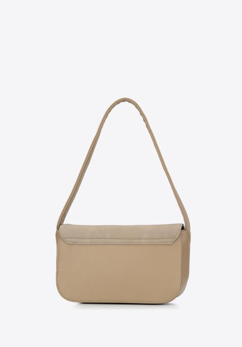Women's flap bag with chain strap detail, beige, 95-4Y-412-3, Photo 3