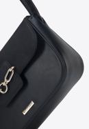 Women's flap bag with chain strap detail, black, 95-4Y-412-3, Photo 5