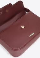 Women's flap bag with chain strap detail, burgundy, 95-4Y-412-3, Photo 5
