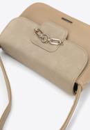 Women's flap bag with chain strap detail, beige, 95-4Y-412-3, Photo 5