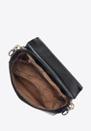 Faux leather croc flap bag, black, 95-4Y-414-3, Photo 4