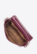 Faux leather croc flap bag, burgundy, 95-4Y-414-3, Photo 4