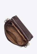 Faux leather croc flap bag, dark brown, 95-4Y-414-3, Photo 4