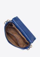 Faux leather croc flap bag, dark blue, 95-4Y-414-3, Photo 4