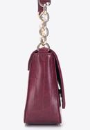 Faux leather croc flap bag, burgundy, 95-4Y-414-3, Photo 6