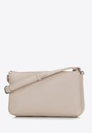 Women's double faux leather crossbody bag with a decorative chain shoulder strap, beige, 98-4Y-508-N, Photo 3