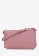Women's double faux leather crossbody bag with a decorative chain shoulder strap, pink, 98-4Y-508-N, Photo 3
