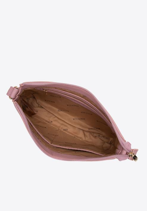 Damska torebka z ekoskóry podwójna z ozdobnym łańcuszkiem, różowy, 98-4Y-508-N, Zdjęcie 4