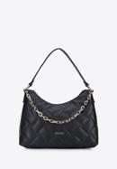 Women's faux leather quilted handbag, black, 95-4Y-411-8, Photo 1