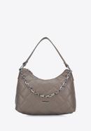 Women's faux leather quilted handbag, grey, 95-4Y-411-1, Photo 1