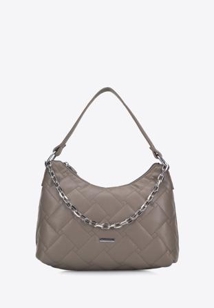 Women's faux leather quilted handbag, grey, 95-4Y-411-8, Photo 1