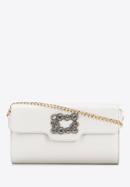 Women's decorative buckle clutch bag on chain, light beige, 98-4Y-026-3, Photo 1