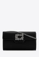 Women's decorative buckle clutch bag on chain, black, 98-4Y-026-1, Photo 1