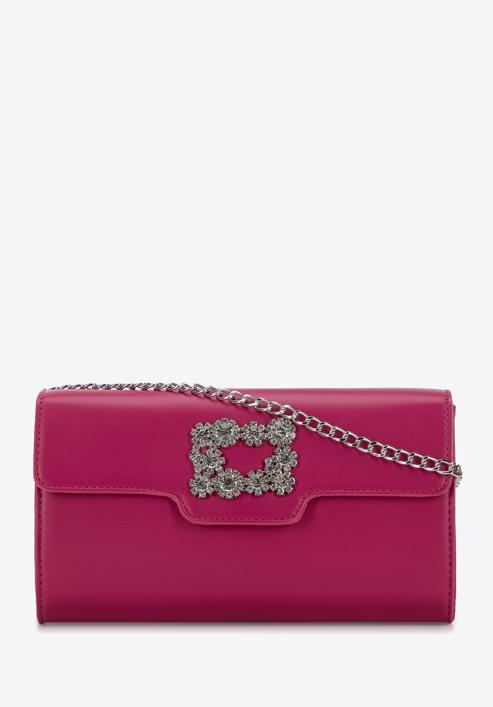 Women's decorative buckle clutch bag on chain, pink, 98-4Y-026-0, Photo 1