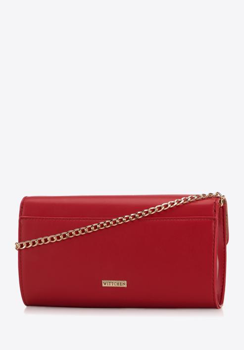 Women's decorative buckle clutch bag on chain, red, 98-4Y-026-3, Photo 2